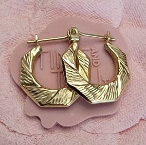 14K Solid Yellow Gold Hoop Earrings